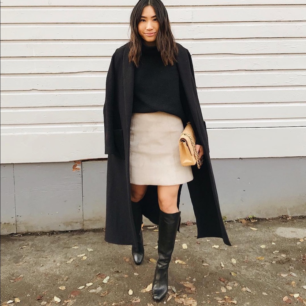 Babaton Beige Mini Skirt